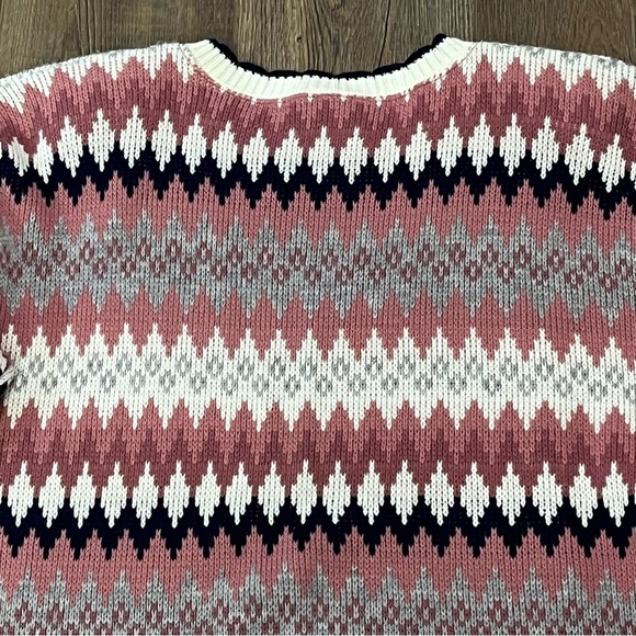 Vtg CAPE COD Sportswear TOWN‎ & COUNTRY Fair Isle Sweater Womens 18W Pink Gray - Picture 8 of 12
